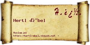 Hertl Ábel névjegykártya